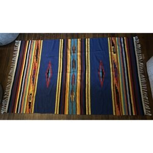 Vintage South West Or Mexican Style Blanket Serape Throw Blanket‎ 83.5 By 51.5